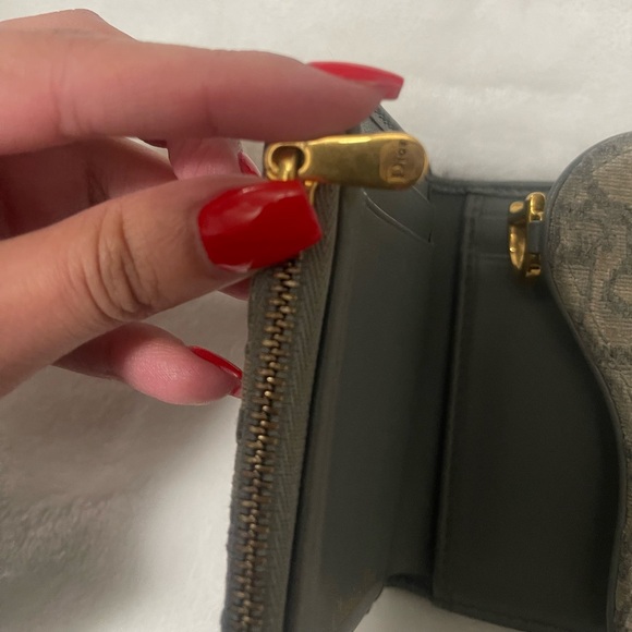 Dior Gray Wallet with Gold Zipper - Picture 5 of 7